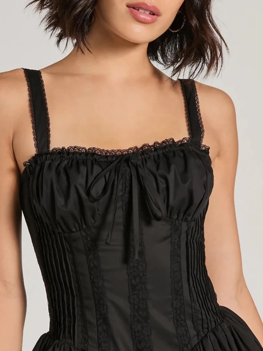 Windsor Black Corset Lace-Up Mini Dress - Picture 3 of 14